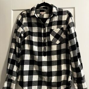 Merona Black and White Plaid Shirt